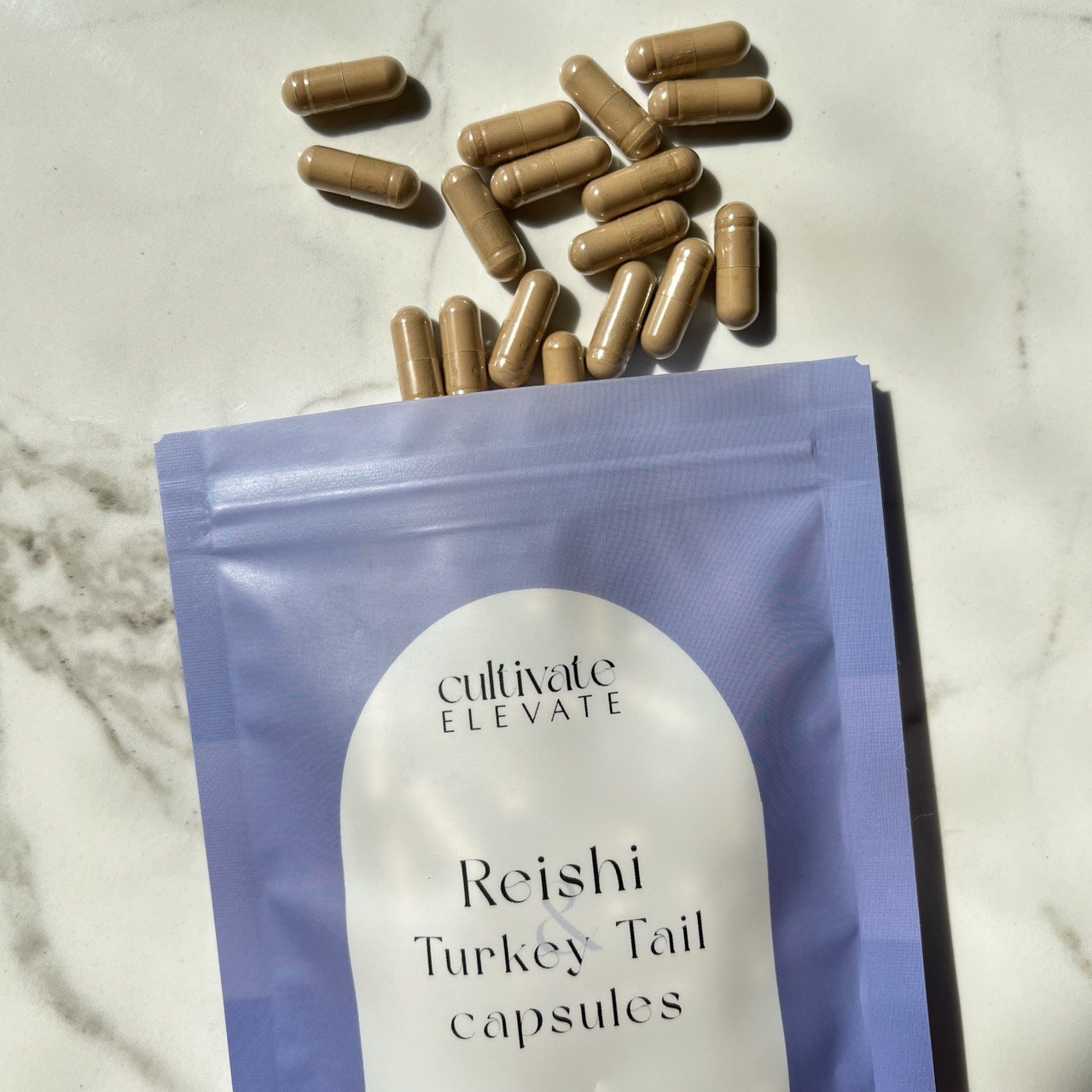 Cultivate Elevate - Organic Reishi Turkey Tail Mushroom Capsules