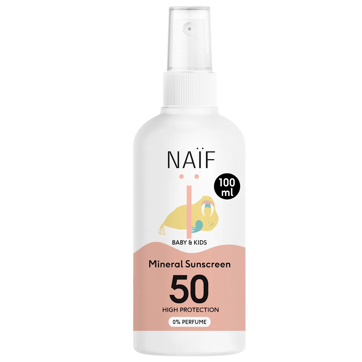 NAIF - Zonnebrandspray Baby & Kind SPF50 - Parfumvrij - 100ml