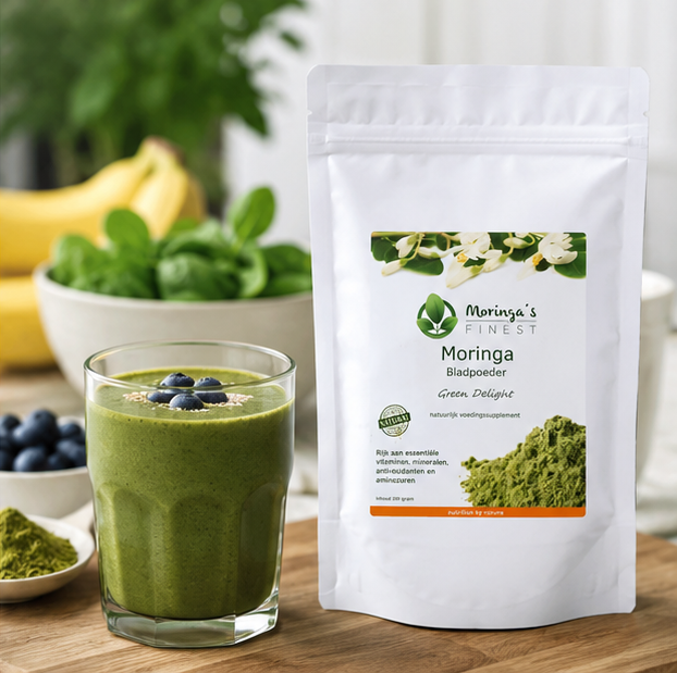 Moringa's Finest Moringa Green' Delight bladpoeder (250 gram)