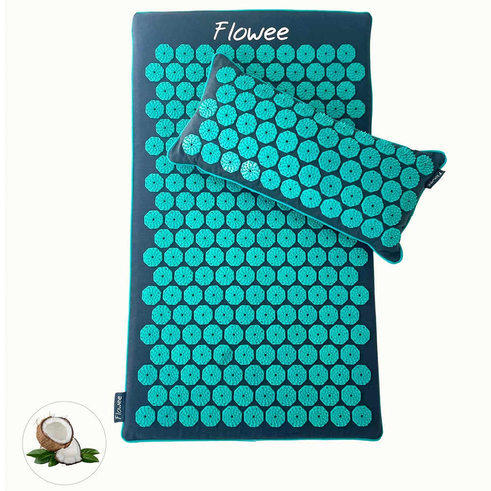 Flowee Spijkermat met kussen Shakti - Zeegroen