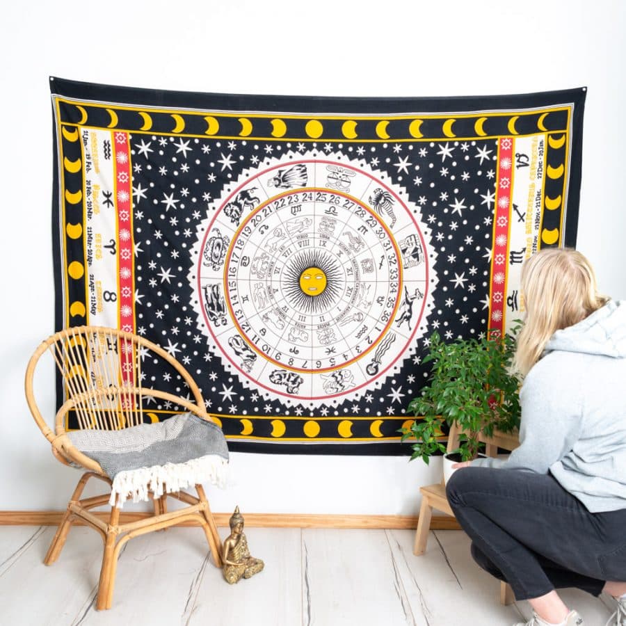 Authentiek Wandkleed Katoen - Horoscoop (200 x 135 cm)