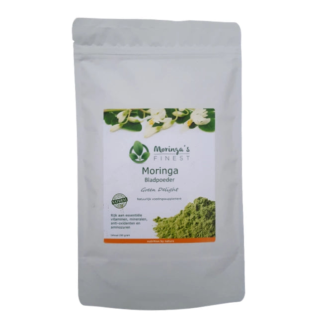 Moringa's Finest Moringa Green' Delight bladpoeder (250 gram)