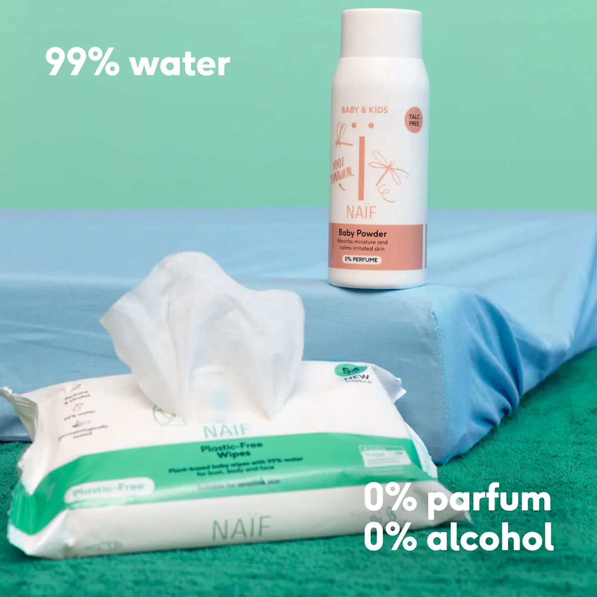 Naïf Plasticvrije Billendoekjes Baby & Kids 8-Pack (432 Doekjes)