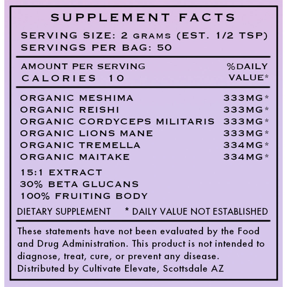 Cultivate Elevate - Organic 6mix Mushroom Extract