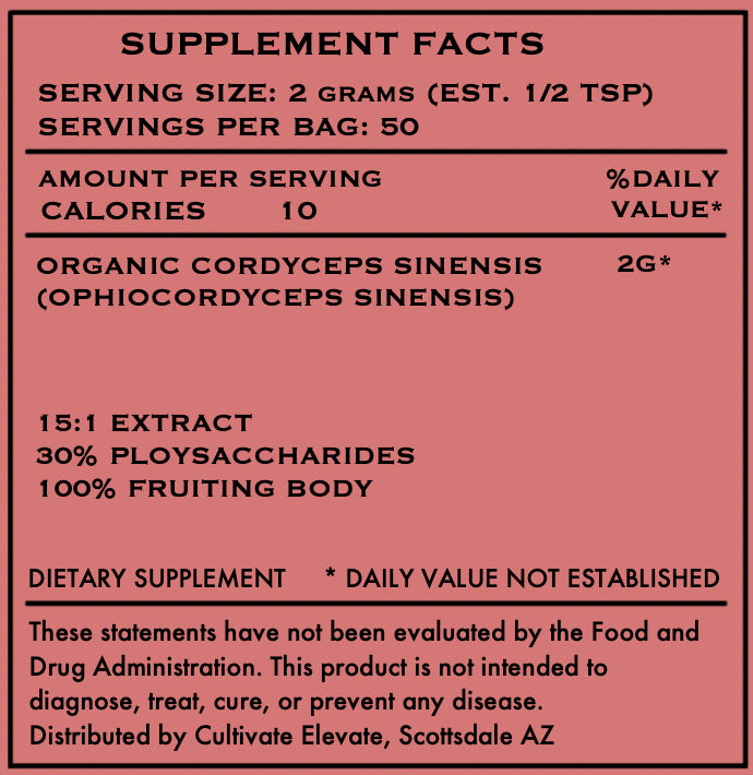 Cultivate Elevate - Organic Cordyceps Sinensis Extract