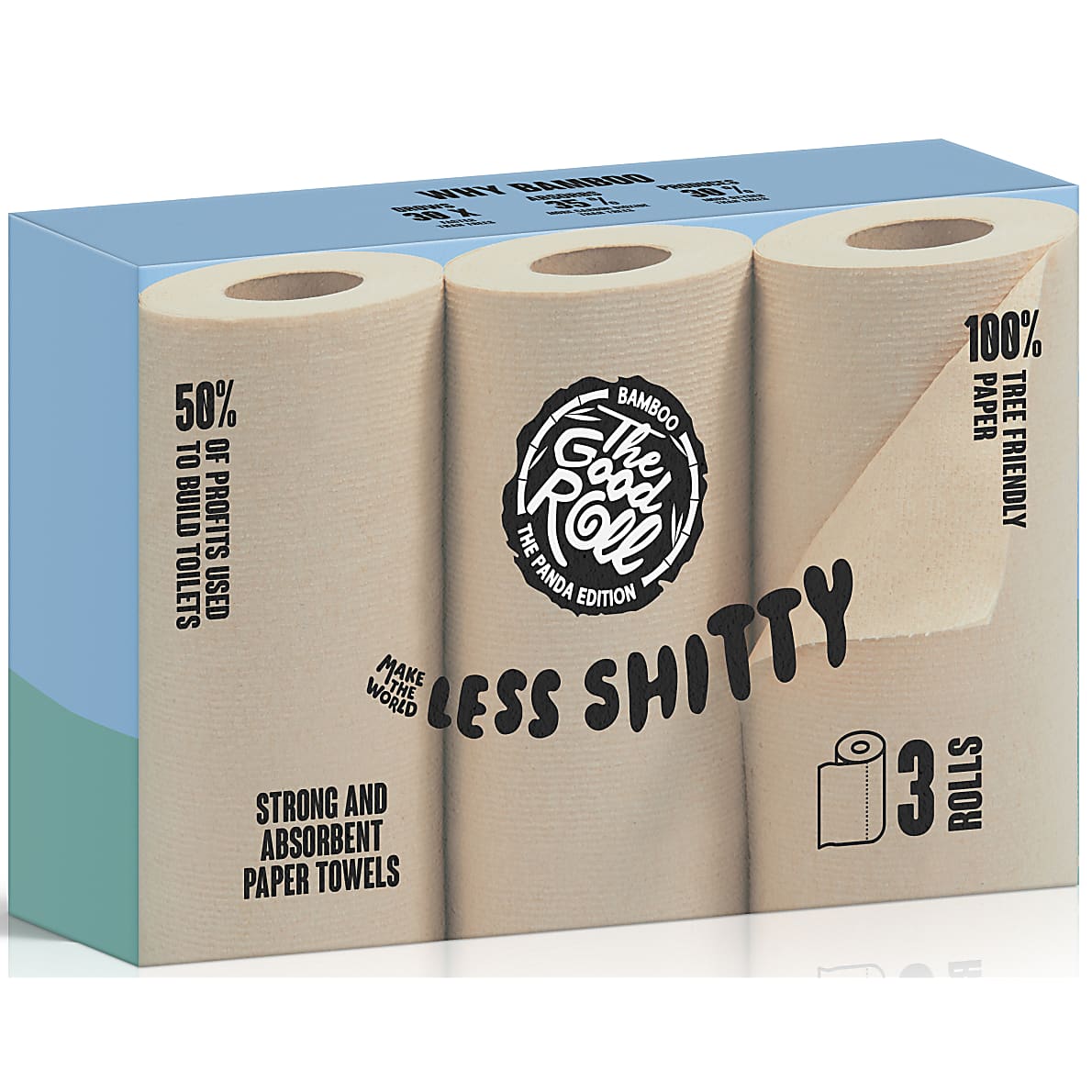 The Good Roll - Bamboo keukenpapier | 3-pack | 110 vellen per rol