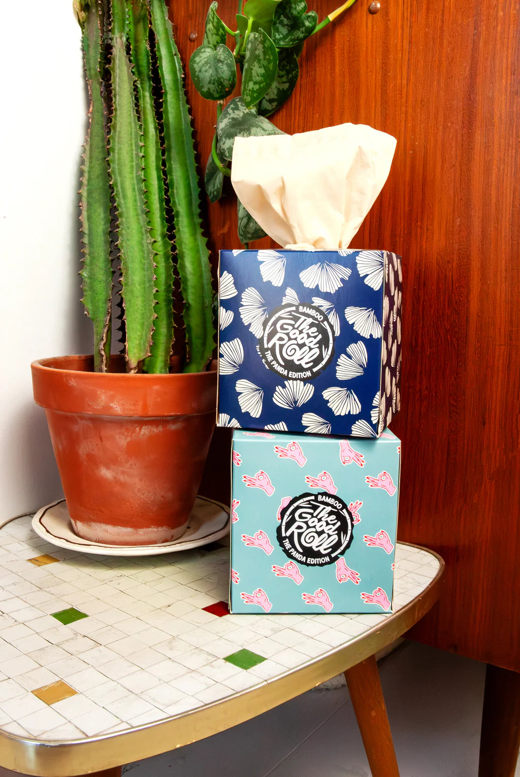 The Happy Tissue – Set van 6 Bamboe Tissueboxen | 3-laags | 60 vellen per box