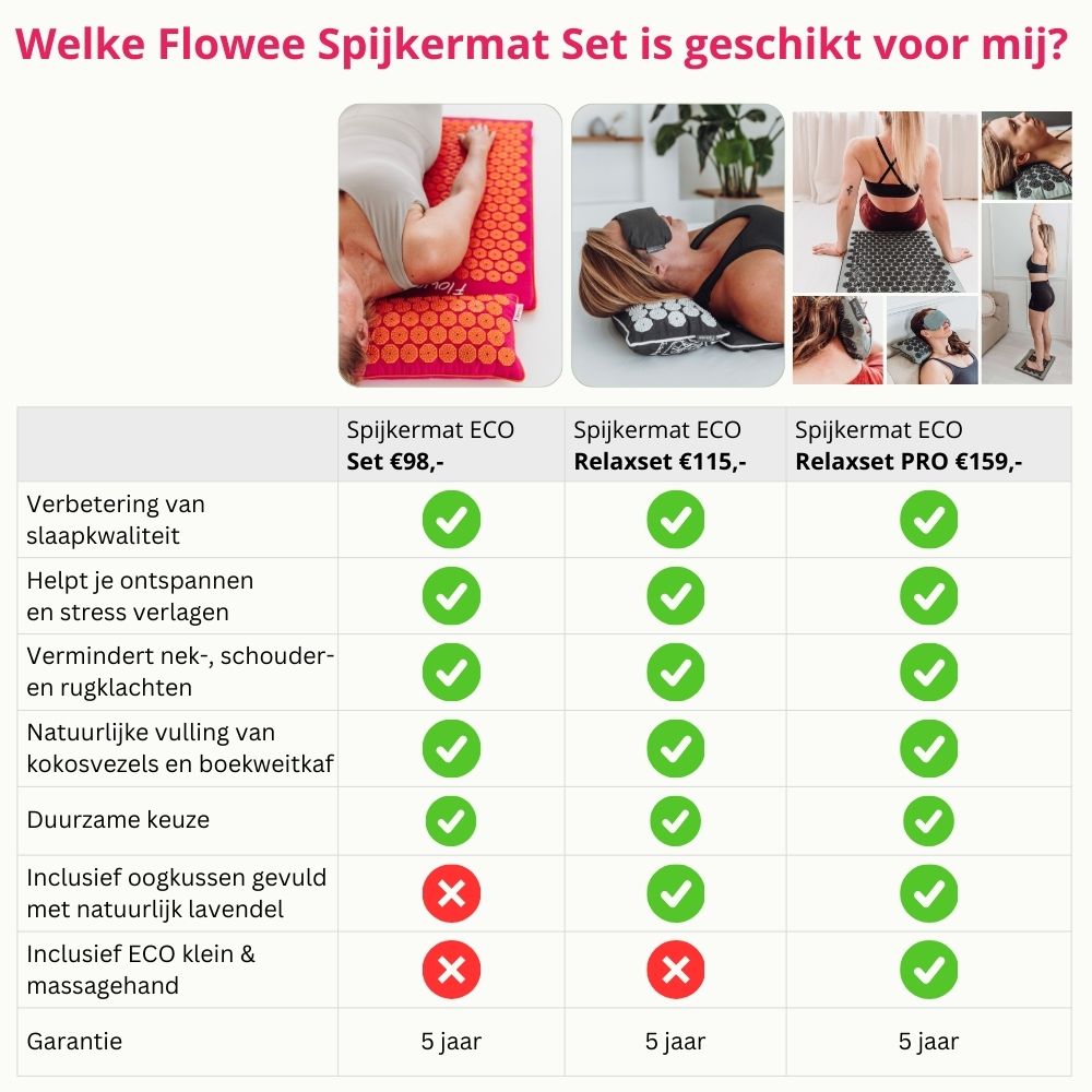 Flowee ECO Spijkermat met kussen Shakti - Wit
