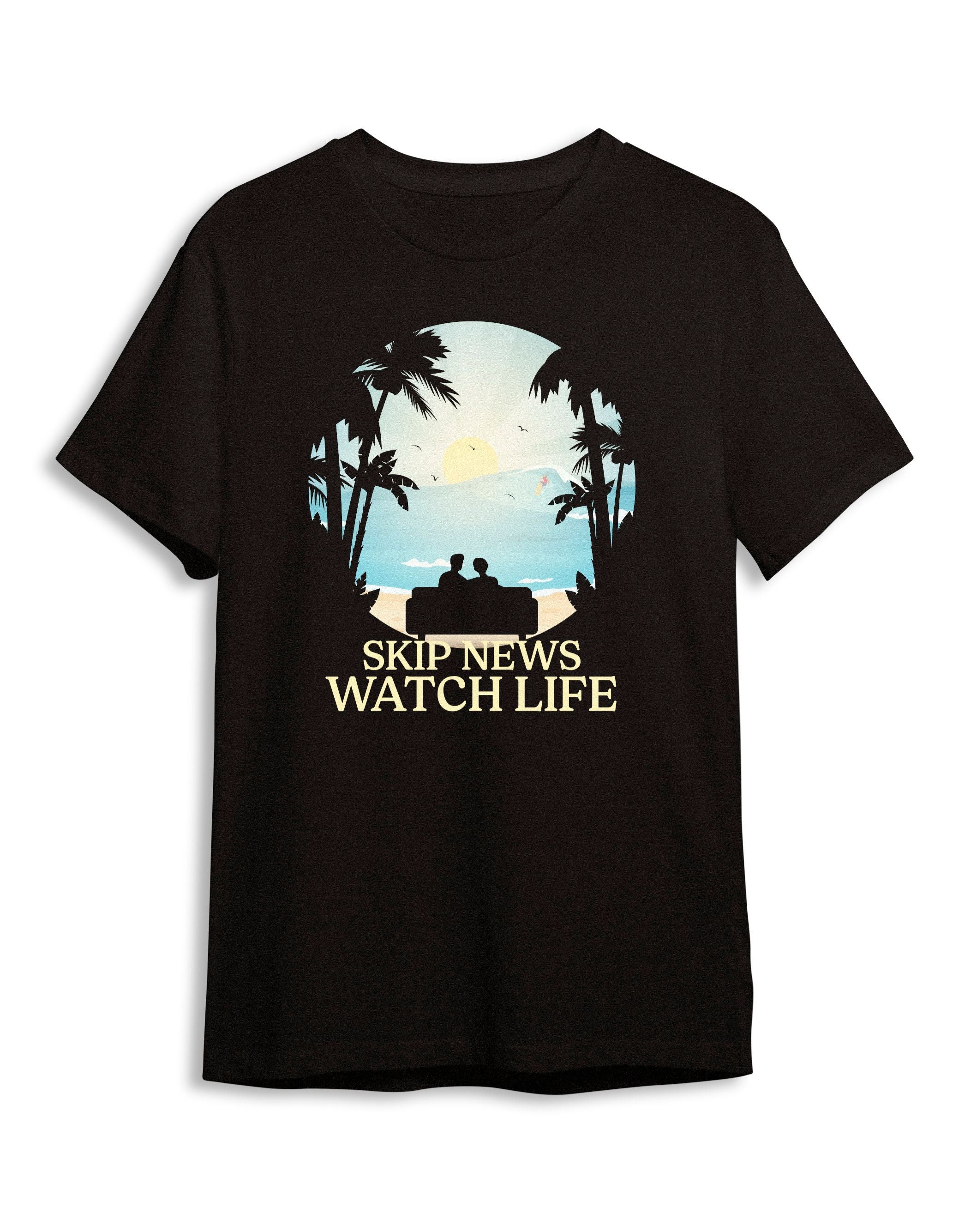 T-shirt - Skip News Watch Life (Zwart)