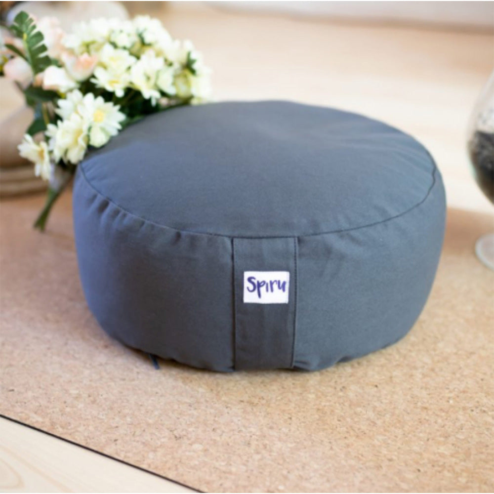 Meditatiekussen Rond Katoen Antraciet – 36 x 15 cm