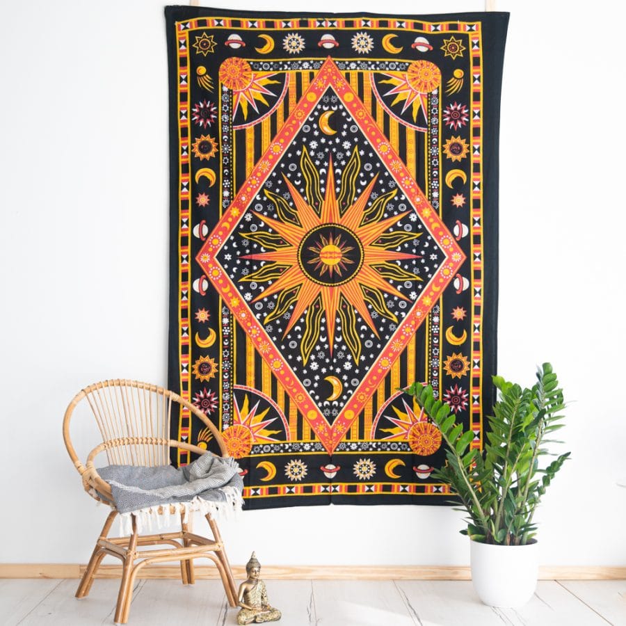 Authentiek Wandkleed Katoen - Zon (215 x 135 cm)