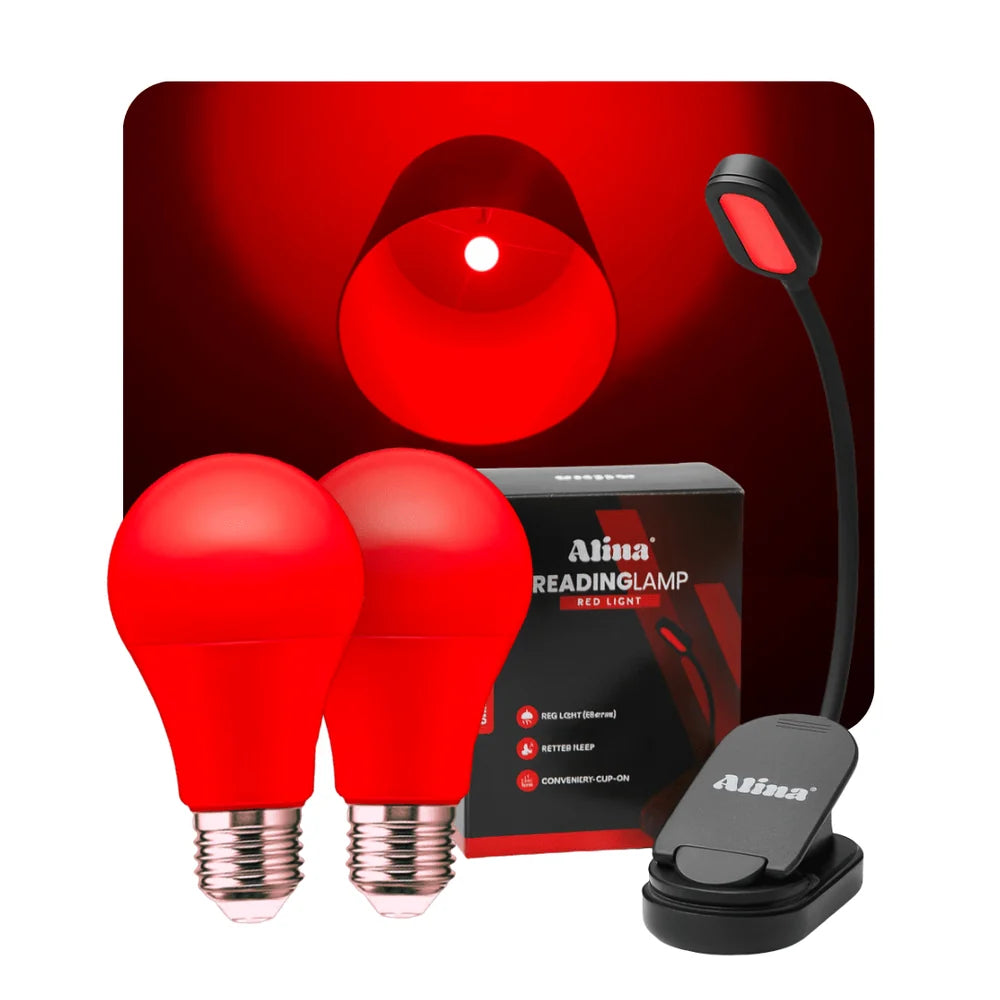 Alina - Roodlicht Avond Set (2 Lampen + Leeslamp)