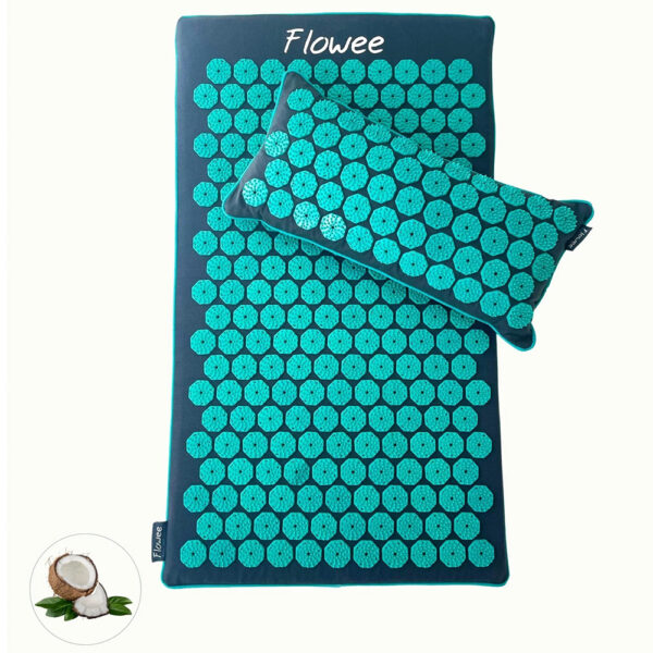 Flowee Spijkermat met kussen Shakti - Zeegroen